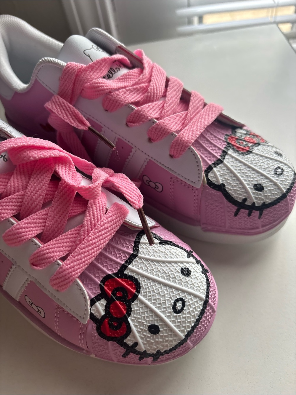 Hello Kitty Pink and White Kids' Sneakers with Character Toe